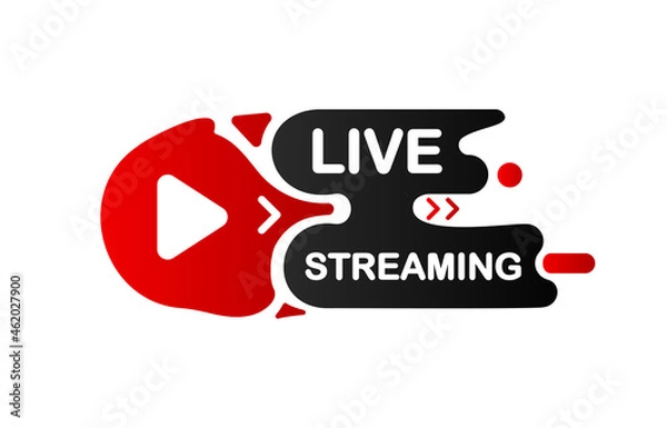Obraz Live Streaming banner. Online virtual video. Interesting design on White background. Vector illustration.