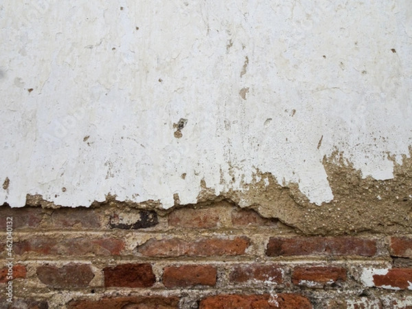 Fototapeta the abstract concrete and bricks wall. the obsolete wall for grunge background texture. aged texture for creative street design elements.