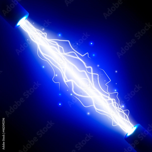 Fototapeta Electrical discharge. Lightning. Light effect. Vector illustration.