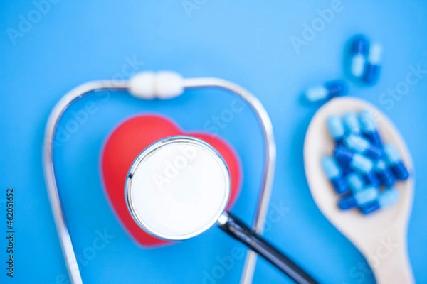 Obraz stethoscope on blue background