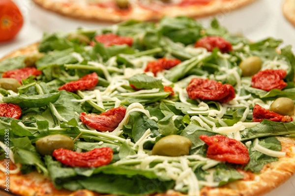 Obraz various food dishes, pizza, sphirra, snacks and various