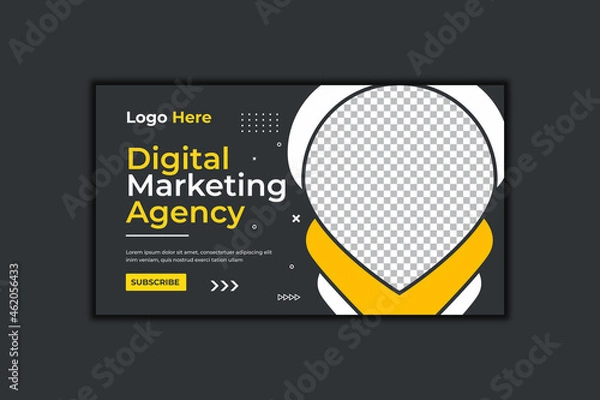 Obraz Digital Marketing Agency Youtube Thumbnail Template Design and Web Banner