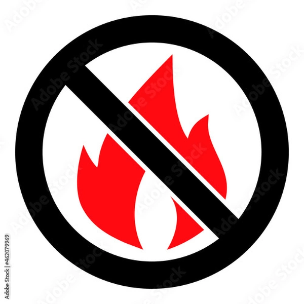 Obraz Stop fire vector illustration. A flat illustration design used for stop fire icon, on a white background.