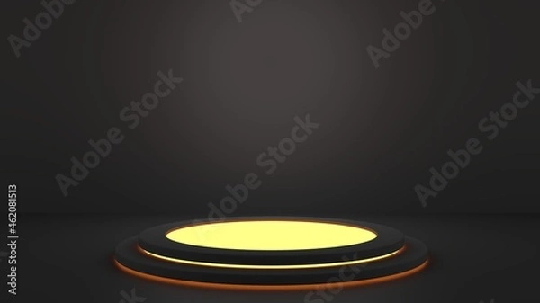 Obraz Podium of product display with Game and technology concepts, Color neon light, Pedestal, Stand.