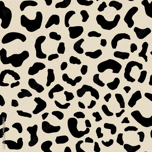 Fototapeta Seamless animal pattern with leopard dots. Creative wild texture for fabric, wrapping. Vector illustration