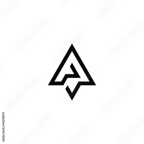 Fototapeta initial letter A arrow rocket logo design vector
