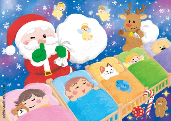 Obraz 子供たちが眠っている頃にやってきたサンタクロース