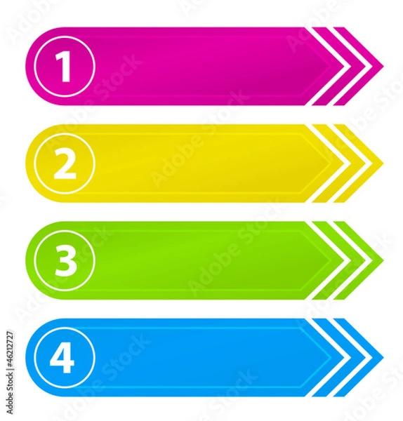 Obraz Numbered Website Buttons with Arrow