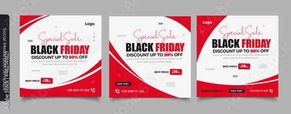 Fototapeta Black Friday Sale Post template Banner Design