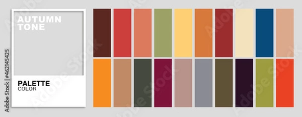 Obraz Palette color Autumn tone, vector illustrator