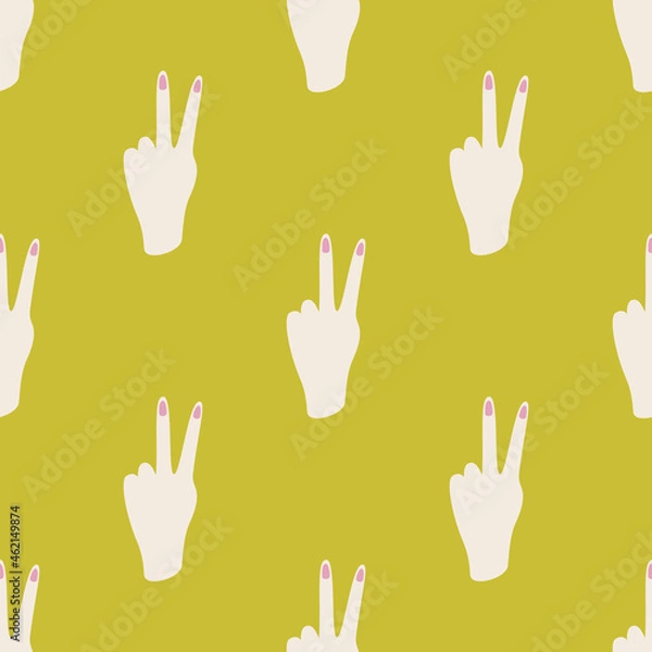 Fototapeta Seamless vector hands gesture pattern. Stylish pattern for design, fabric, textile etc.