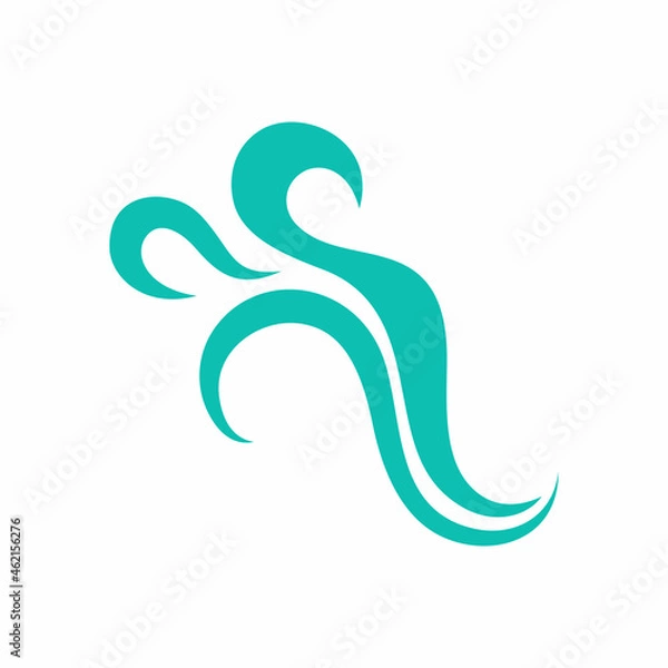 Fototapeta Abstract drawing of a wave - a sea sign, an icon.