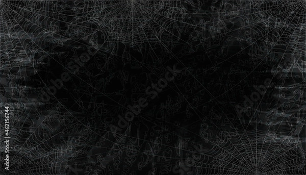 Obraz Dark vector background with spider web.