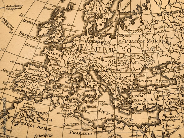 Fototapeta アンティークの世界地図　ヨーロッパ