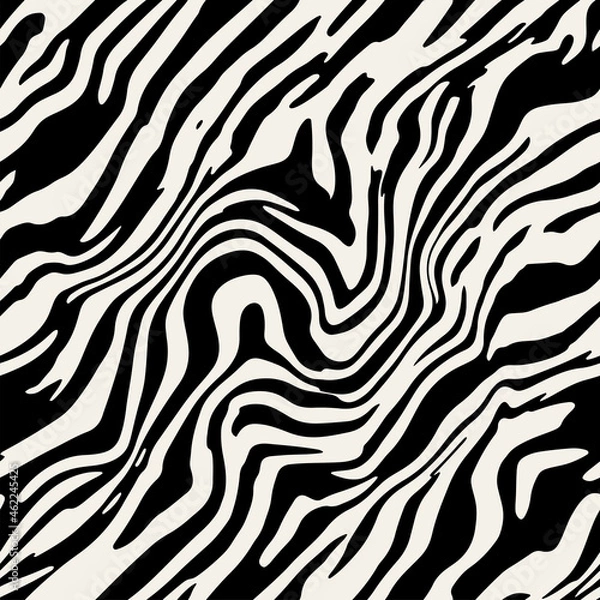 Fototapeta Vector seamless pattern. Abstract grunge texture with monochrome natural diagonal stains. Creative background with blots. Decorative design with marble effect.
