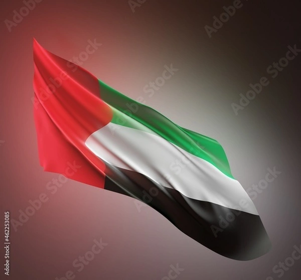 Fototapeta Abstract UAE Flag 3D Rendering (3D Artwork)