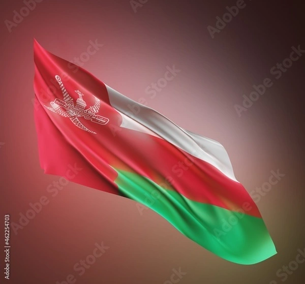 Obraz Abstract Oman Flag 3D Rendering (3D Artwork)