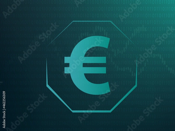 Obraz 

3D rendering euro currency symbol with business network