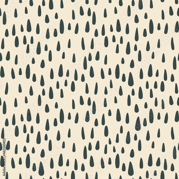 Fototapeta Vector vertical hand drawn raindrops seamless pattern background