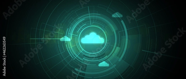 Fototapeta Cloud technology. Integrated digital web concept background