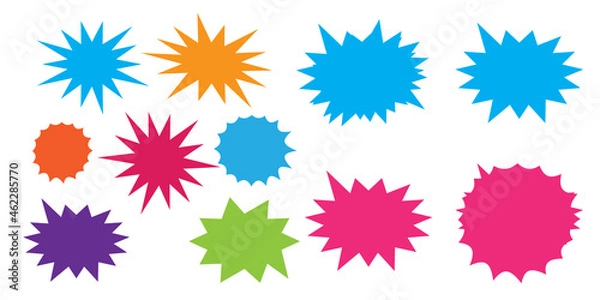 Fototapeta Bursting speech star set. Starburst isolated icons set