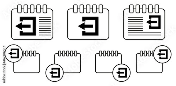 Obraz Arrow vector icon in calender set illustration for ui and ux, website or mobile application