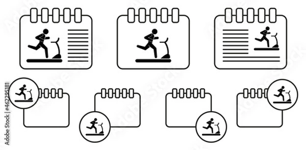 Fototapeta runner on the treadmill icon. Silhouette of an athlete icon. Sportsman element icon. Premium quality graphic design. Signs, outline symbols collection icon for websites, web design on white background