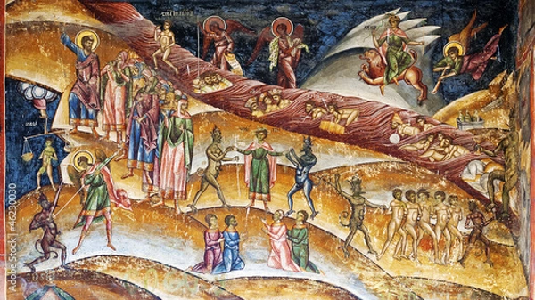 Fototapeta Christian purgatory fresco