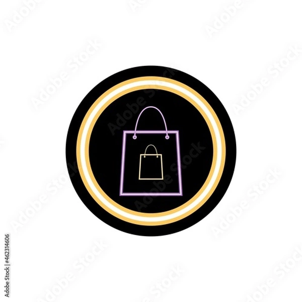Fototapeta Shopping bag line icon. Linear style sign for mobile concept and web design. Simple vector line icon paper bag. Symbol, logo illustration 