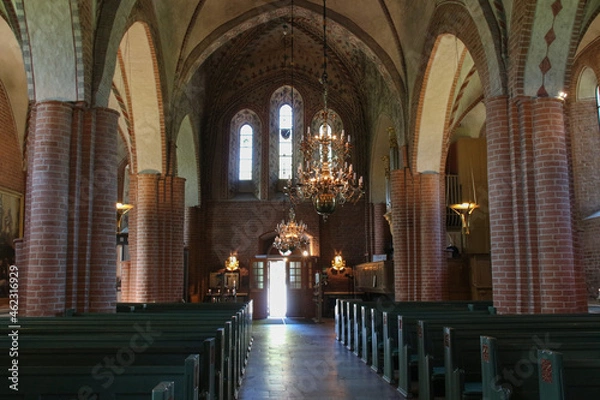 Fototapeta Saint Mary's Church or Mariakyrkan in a sunny day, Sigtuna, Sweden.