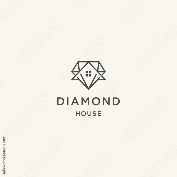 Obraz Diamonds and house. abstract design concepts for real estate agents