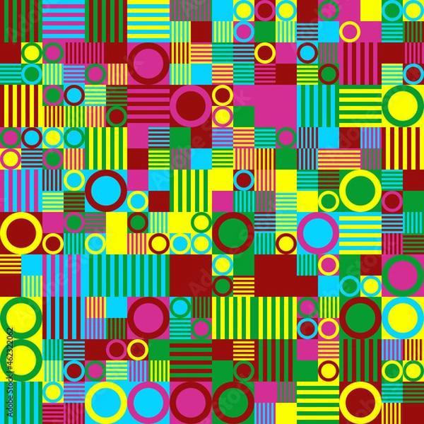 Obraz Patrón de formas geométricas en colores chillones