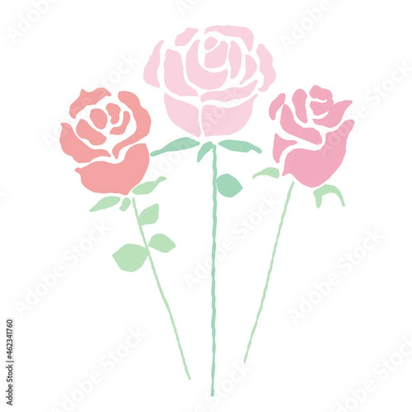 Obraz 薔薇の花束イラスト、ベクター、贈り物　
Rose bouquet illustration, vector, gift