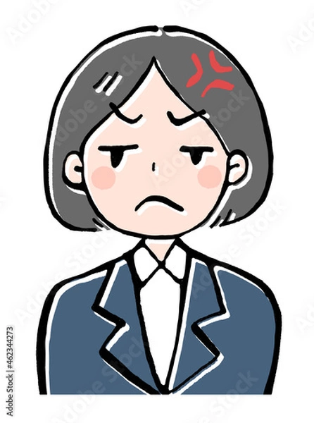 Fototapeta 怒った女性のイラスト