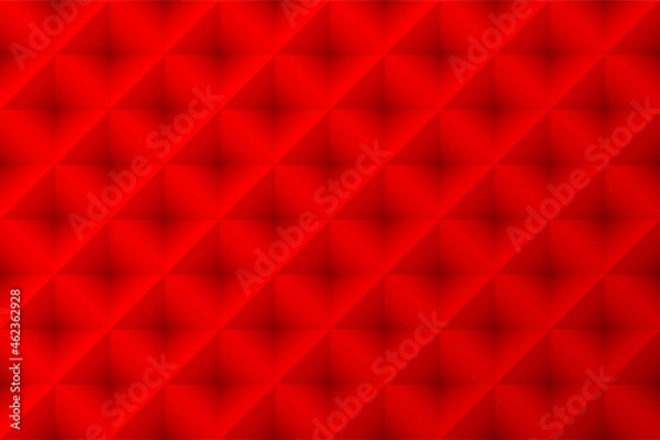 Obraz 3d seamless geometric pattern. Realistic background with corners and shadows.Modern red background. Red pyramid 3D pattern background. Abstract geometric texture design. Elegant diamond shapes. Vector