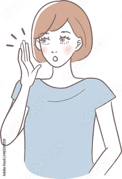 Fototapeta ポイントを伝えようとする女性のポーズイラスト