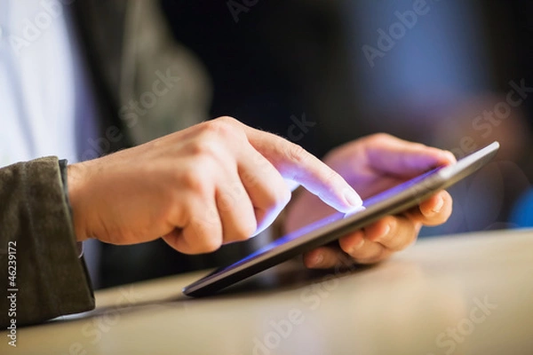 Obraz finger touching tablet screen