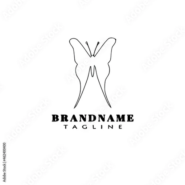 Obraz butterfly logo cartoon icon design style black isolated vector illustration
