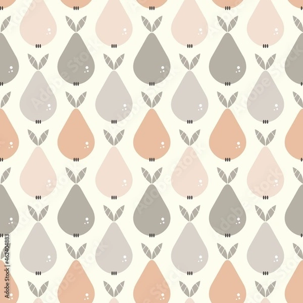 Fototapeta Seamless pattern with pears. Design for fabric and paper, surface textures.