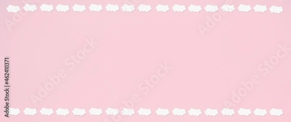 Fototapeta Valentines heart balloon with people flying and floating on blue sky background. Paper Cut Design Illustration of love for Happy Mother's or Valentine's Day greeting card design.