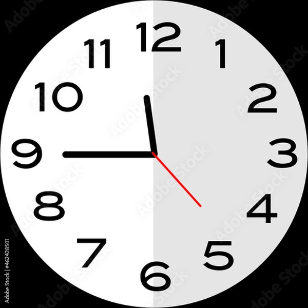 Obraz Quarter to 12 o'clock analog clock icon