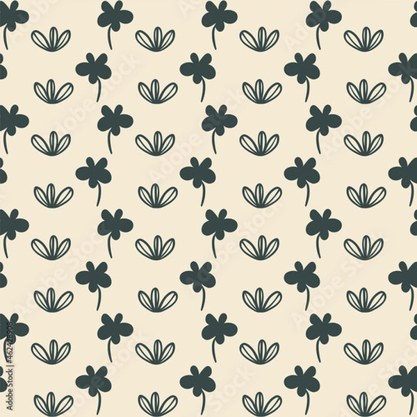 Obraz Vector stylized hand drawn flowers seamless pattern