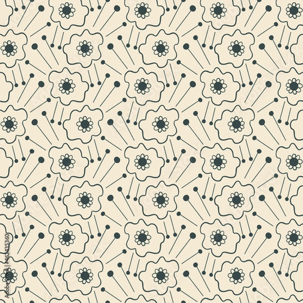 Fototapeta Vector hand drawn ink marks seamless pattern background.