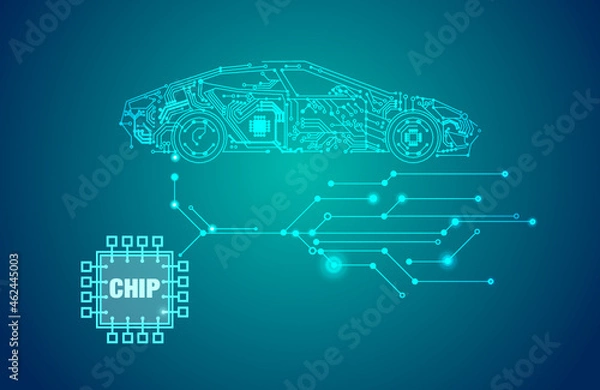 Obraz car computer chips - software communication 