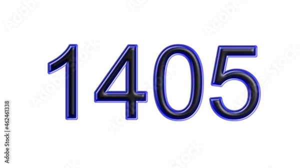 Obraz blue 1405 number 3d effect white background