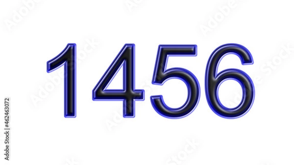 Obraz blue 1456 number 3d effect white background