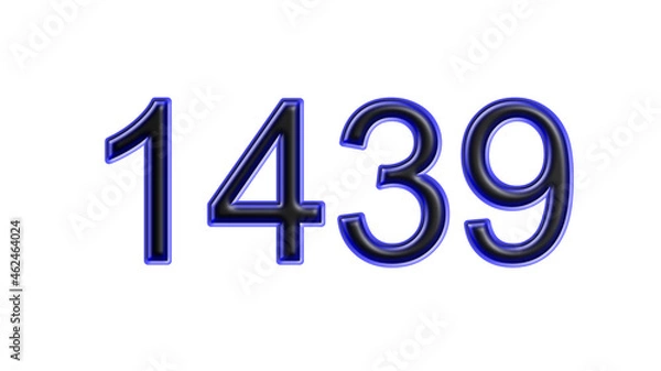 Obraz blue 1439 number 3d effect white background