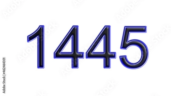Obraz blue 1445 number 3d effect white background