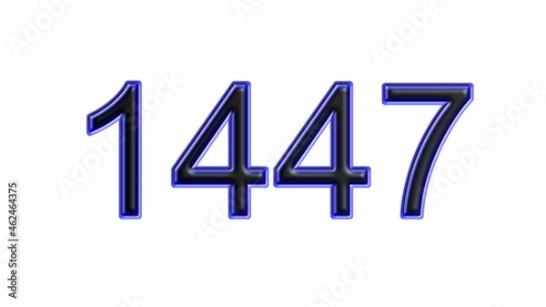 Obraz blue 1447 number 3d effect white background