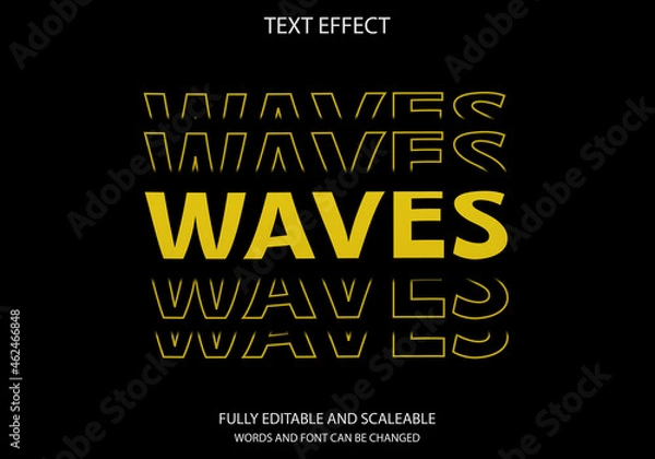 Obraz Waves editable text effect